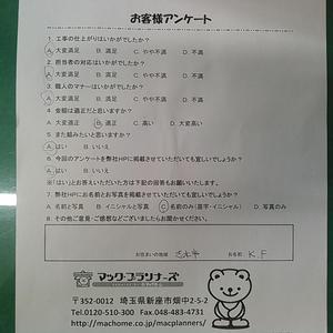志木市・Ｋ様トイレ交換工事（アンケート結果）